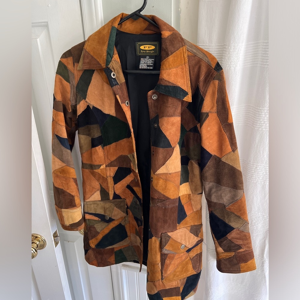 Vintage Free People Suede Patchwork Jacket